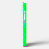 青緑の壊れたガラスの縞模様 Case-Mate iPhoneケース (裏面 / 左)