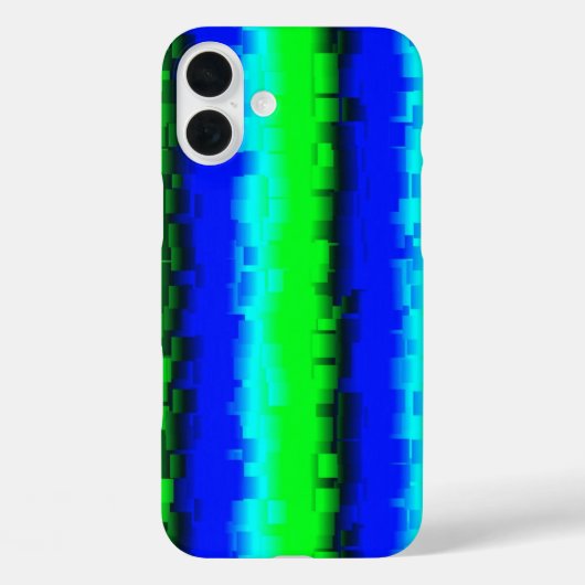 青緑の壊れたガラスの縞模様 Case-Mate iPhoneケース (裏面)