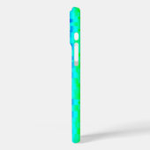 青緑の壊れたガラスの縞模様 Case-Mate iPhoneケース (裏面 / 左)