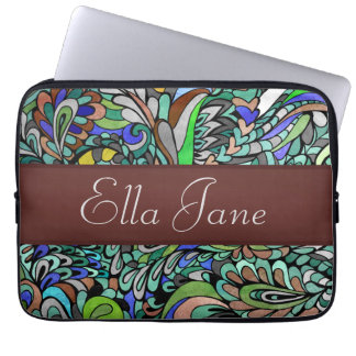 青緑の孔雀の素晴しいラップトップコンピュータの袖 ラップトップスリーブ