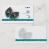 青緑の孔雀はプロフィールの名刺に羽をつけます 名刺 (正面/裏面)