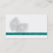 青緑の孔雀はプロフィールの名刺に羽をつけます 名刺 (裏面)