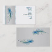 青緑の孔雀はプロフィールの名刺に羽をつけます 名刺 (正面/裏面)
