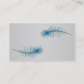 青緑の孔雀はプロフィールの名刺に羽をつけます 名刺 (裏面)