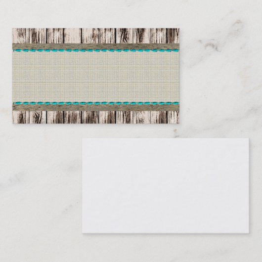 青緑の宝石用原石の素朴な名刺 名刺 (正面/裏面)