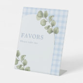 青緑の少年の赤ちゃんシャワーのパーティーの好意 台座サイン (正面)