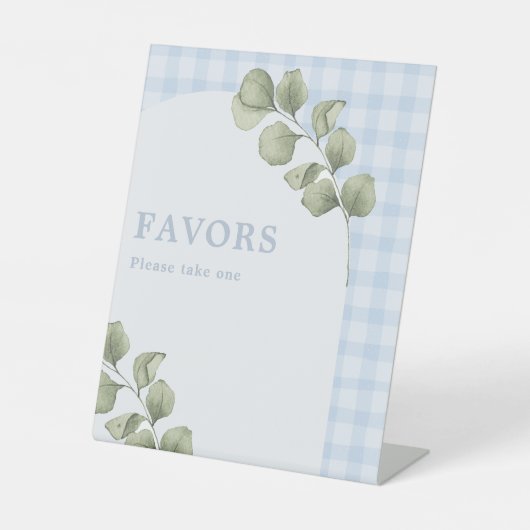 青緑の少年の赤ちゃんシャワーのパーティーの好意 台座サイン (正面)