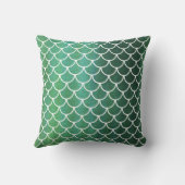 青緑の帆立貝のスケールの水彩画の洗浄枕 クッション (裏面)