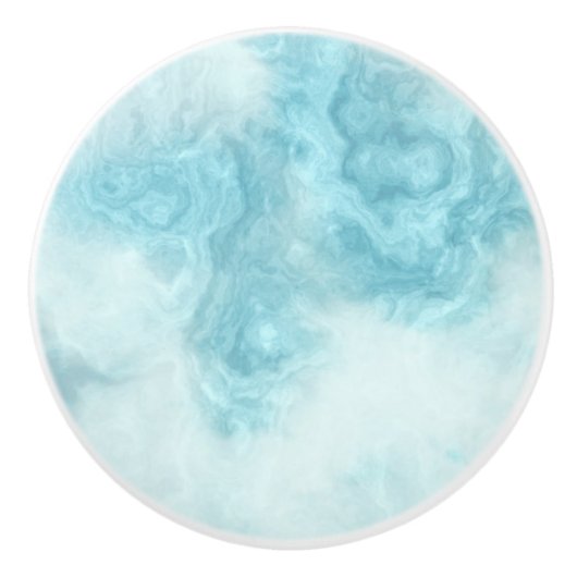 青緑の引出しのハンドル、ドアは知っています セラミックノブ (正面)