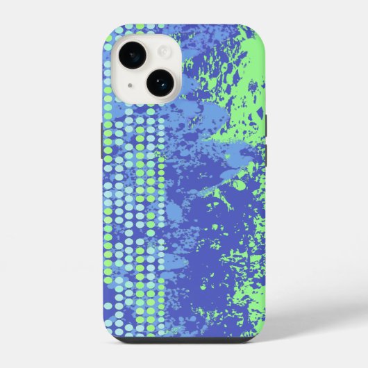 青緑の抽象的なサーフビーチ iPhoneケース (裏面)