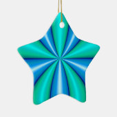 青緑の抽象美術 セラミックオーナメント (右)