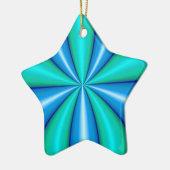 青緑の抽象美術 セラミックオーナメント (左)