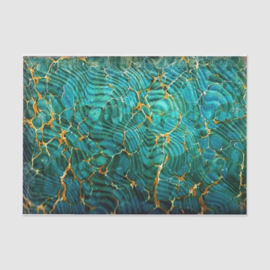 青緑の抽象芸術の大理石のティッシュペーパー 薄葉紙 (正面)