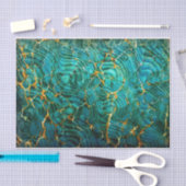 青緑の抽象芸術の大理石のティッシュペーパー 薄葉紙 (クラフト)