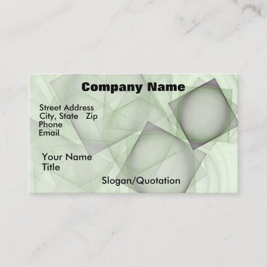 青緑の抽象芸術タイルアートワークテンプレート 名刺 (正面)