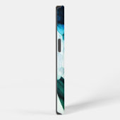 青緑の抽象芸術 iPhoneケース (右側面)