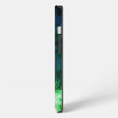 青緑の抽象芸術 iPhoneケース (左側面)