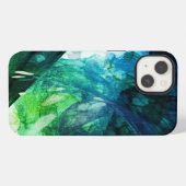 青緑の抽象芸術 iPhoneケース (裏面横)