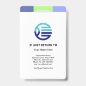 青緑の斜線医療 バッジ (裏面)