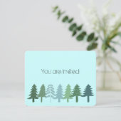 青緑の木のベビーシャワー 招待状 (スタンド正面)