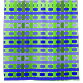 青緑の格子縞 シャワーカーテン (正面)