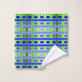 青緑の格子縞 バスタオルセット (ウォッシュタオル)