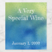 青緑の水彩画のスプレーのワインのラベル ワインラベル (シングルラベル)