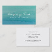 青緑の水彩画の芸術の名刺のデザイン 名刺 (正面/裏面)