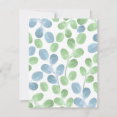 青緑の水彩画ラウンドリーフパターン 招待状 (裏面)