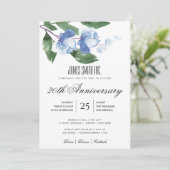 青緑の水彩花柄コーポレートパーティーイベント 招待状 (スタンド正面)