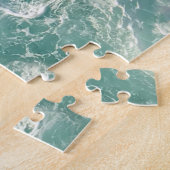 青緑の海の波 ジグソーパズル (側面)