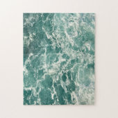 青緑の海の波 ジグソーパズル (縦)