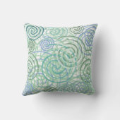 青緑の海岸の渦巻のビーチハウスのデザイン クッション (裏面)