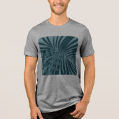 青緑の灰色のヤシと熱帯の葉抽象芸術 トライブレンドＴシャツ (正面)
