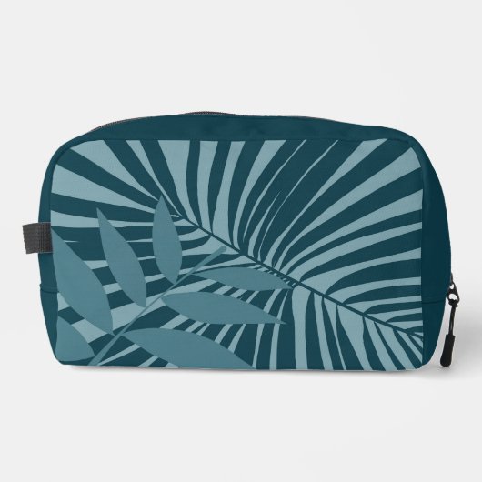 青緑の灰色のヤシと熱帯の葉抽象芸術 ドップキット (正面)