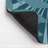 青緑の灰色のヤシと熱帯の葉抽象芸術 マウスパッド (コーナー)