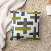 青緑の灰色の抽象芸術のバーの芸術 クッション (ブランケット)