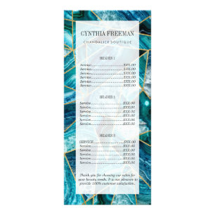 青緑の瑪瑙の黒の金ゴールドの幾何学的な三角形 ラックカード