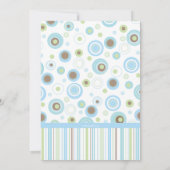 青緑の甘い男の赤ちゃんの水玉模様の洗礼の招待 招待状 (裏面)