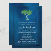 青緑の生命の木 バー ミッツヴァーの招待状 招待状 (正面/裏面)