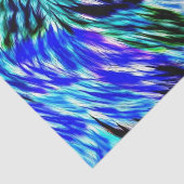 青緑の白い紫色の絞り染めの抽象芸術パターン 薄葉紙 (詳細)