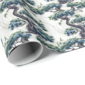 青緑の盆栽 –  ラッピングペーパー (ロールコーナー)