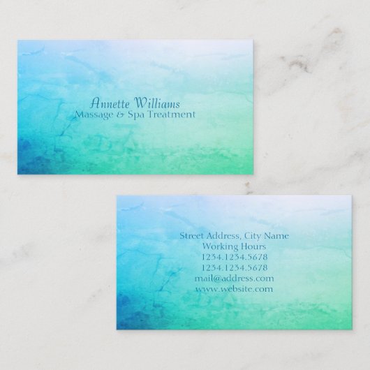 青緑の石の大理石のフェイクな一見 名刺 (正面/裏面)