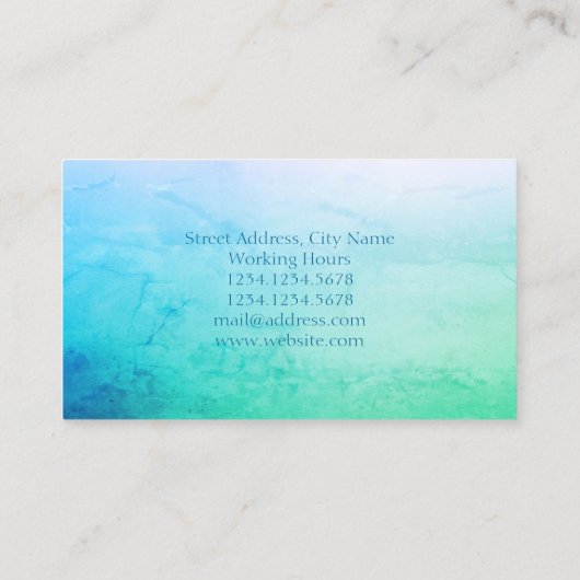 青緑の石の大理石のフェイクな一見 名刺 (裏面)