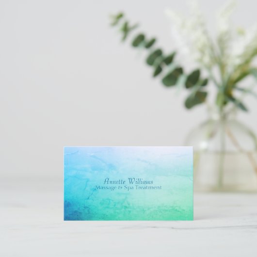 青緑の石の大理石のフェイクな一見 名刺 (スタンド正面)