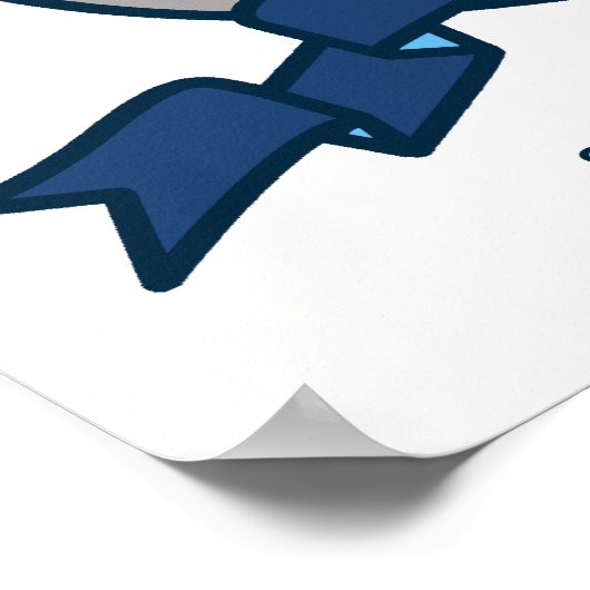 青緑の紋章のポスターを意味するアーロン少年の名前 ポスター (角)