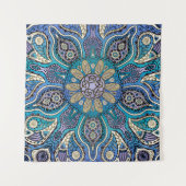 青緑の紫色のケルト族の曼荼羅の壁のタペストリー タペストリー (正面)