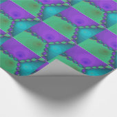 青緑の紫色のフラクタルの包装紙 ラッピングペーパー (角)