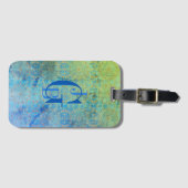 青緑の色合グラデーションい ラゲッジタグ (正面横)