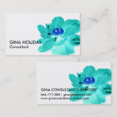 青緑の花の名刺 名刺 (正面/裏面)